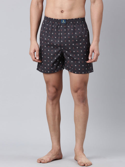 Maroon Printed Cotton Boxer